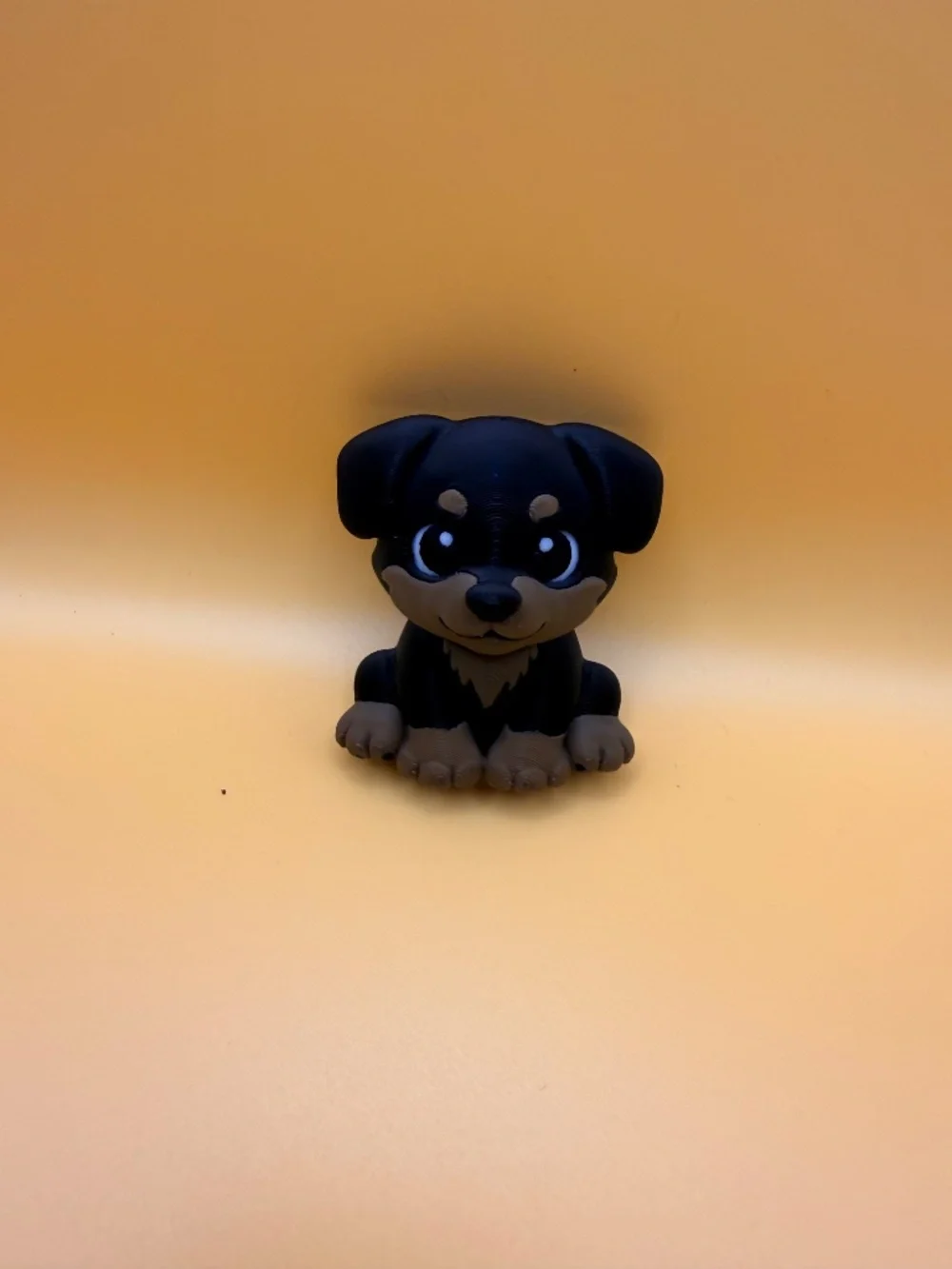 Cute Rottweiler Puppy 3D Printed Figurine Black and Tan Dog